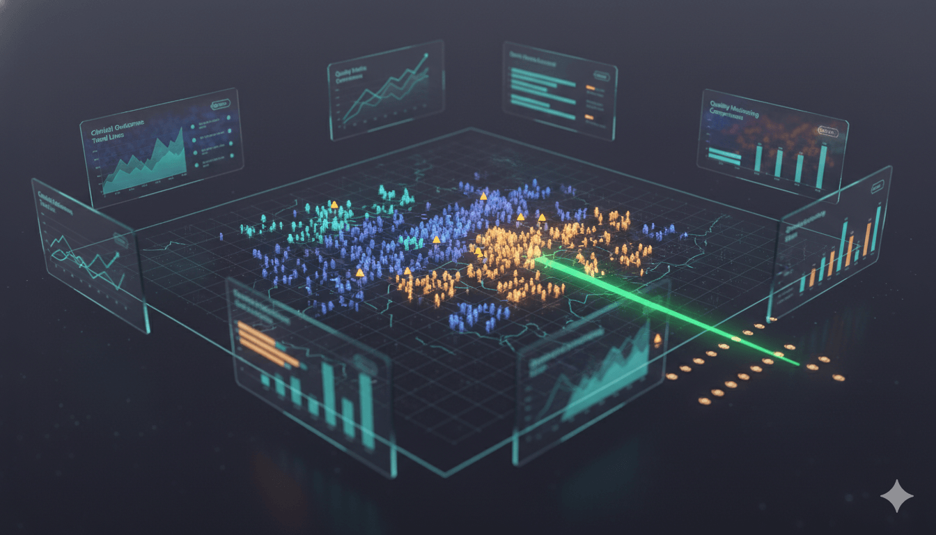 Population health analytics with risk stratification and clinical outcomes dashboards