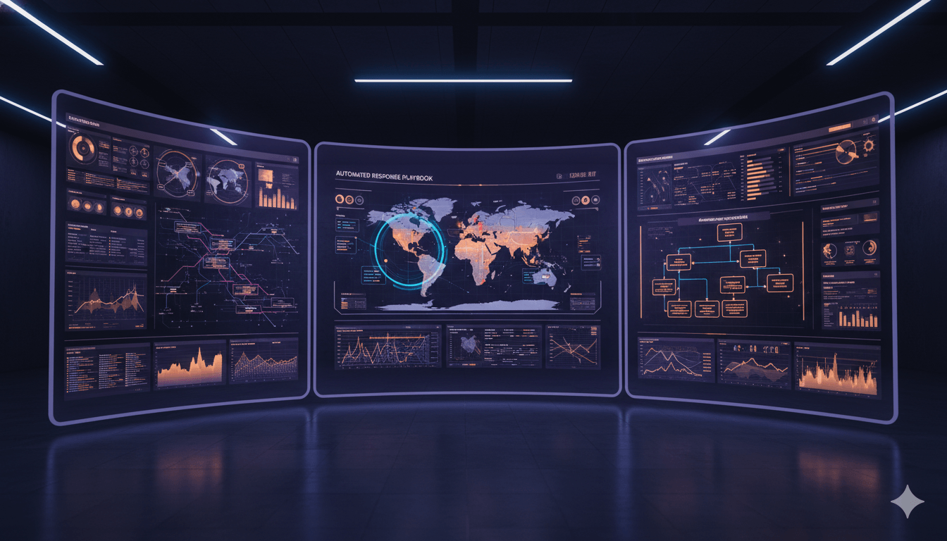 Security operations center with real-time threat monitoring