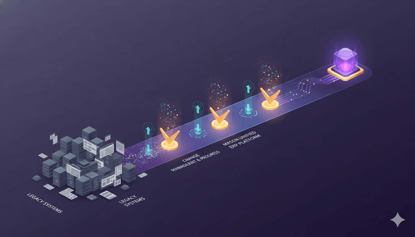 ERP implementation journey from legacy systems to unified platform