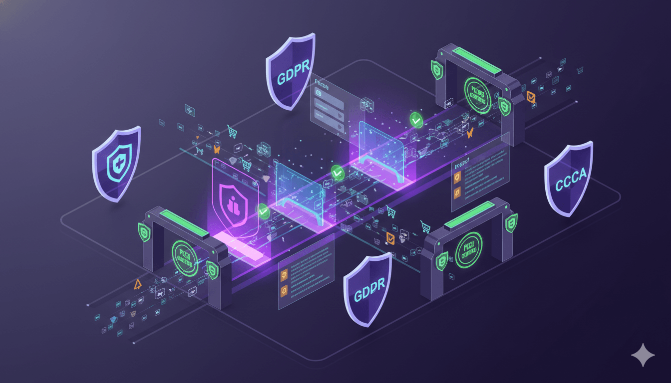 Secure e-commerce transaction environment with fraud detection and PCI compliance