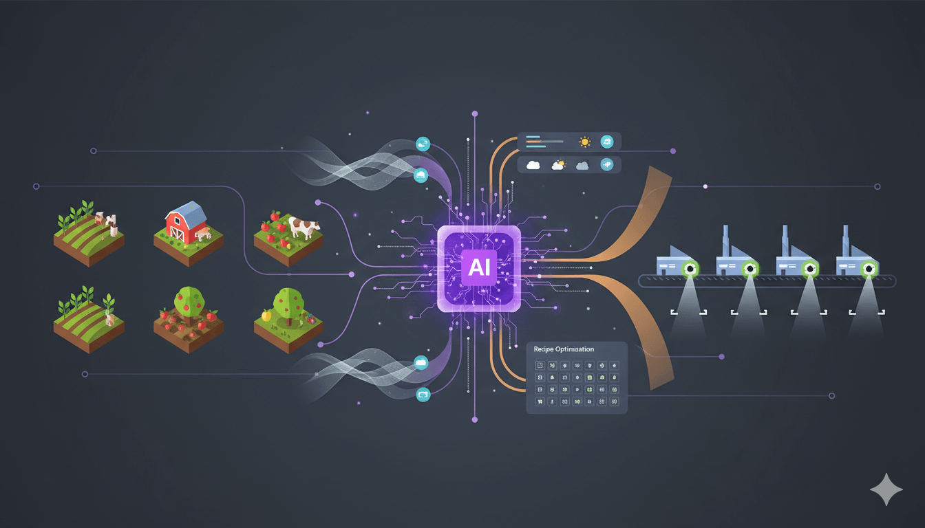 Farm-to-fork AI supply chain with demand forecasting and quality control automation