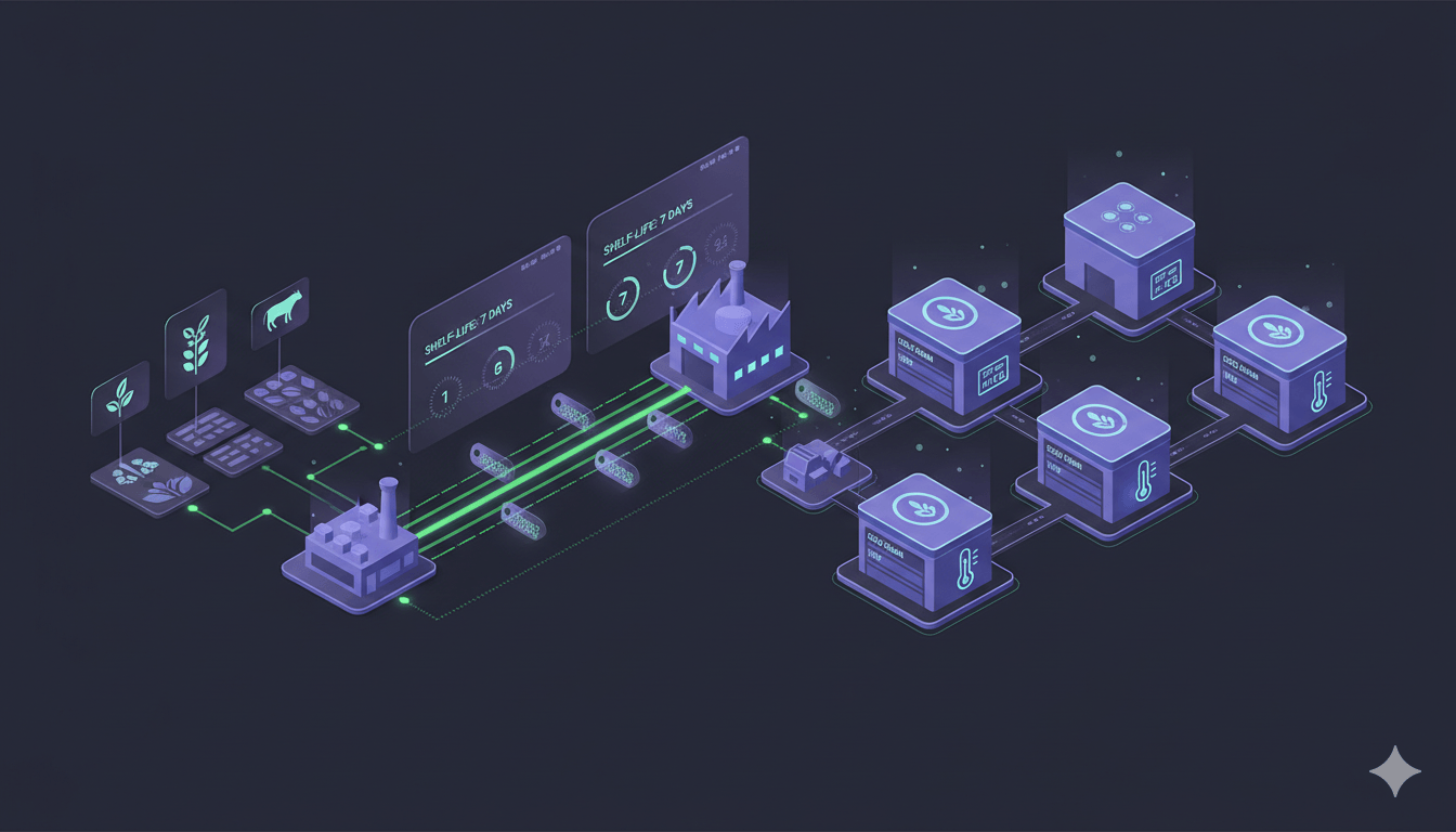 Food manufacturing ERP with lot traceability and cold chain distribution network