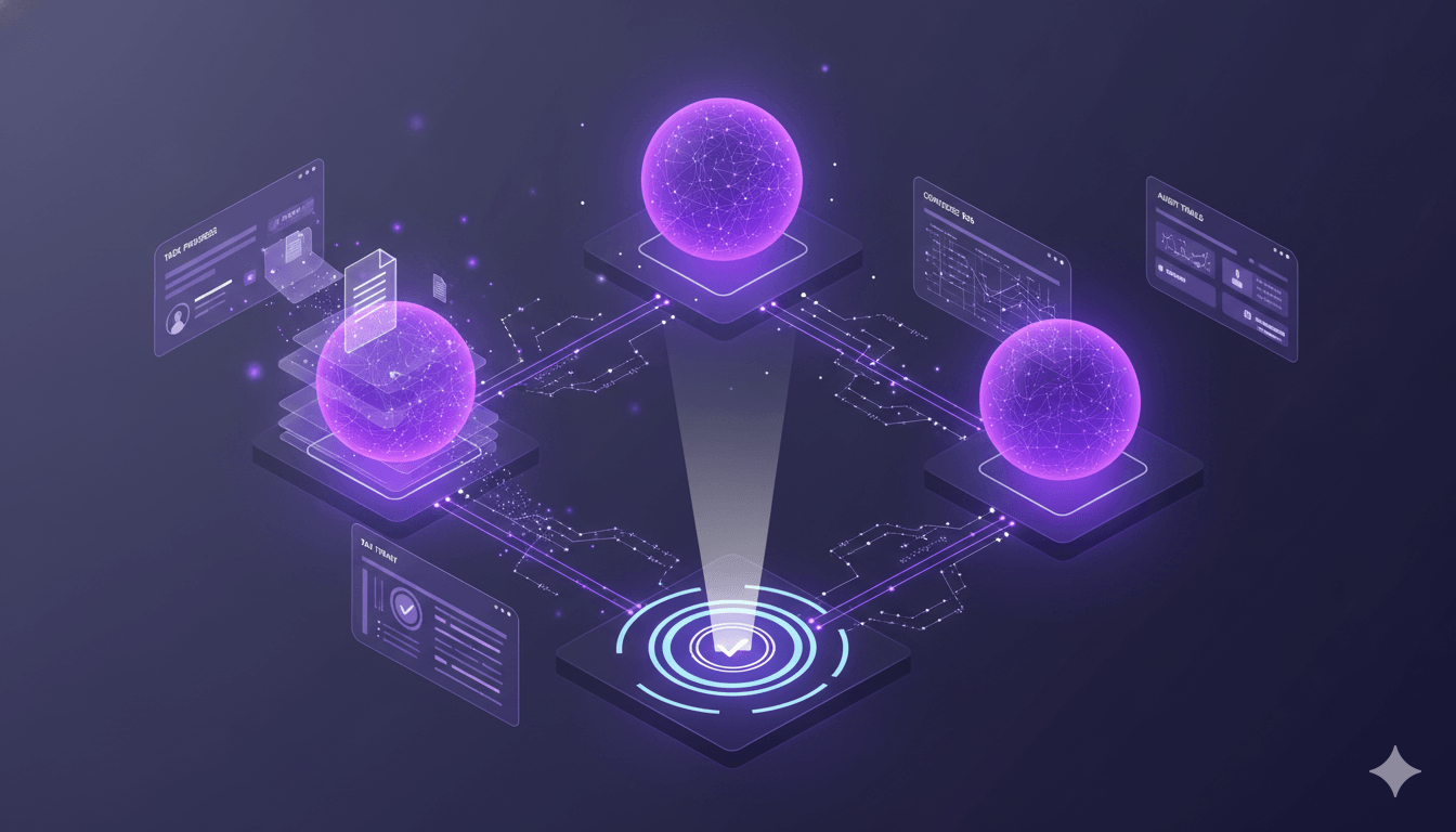 Coordinated AI agents working autonomously in a digital environment