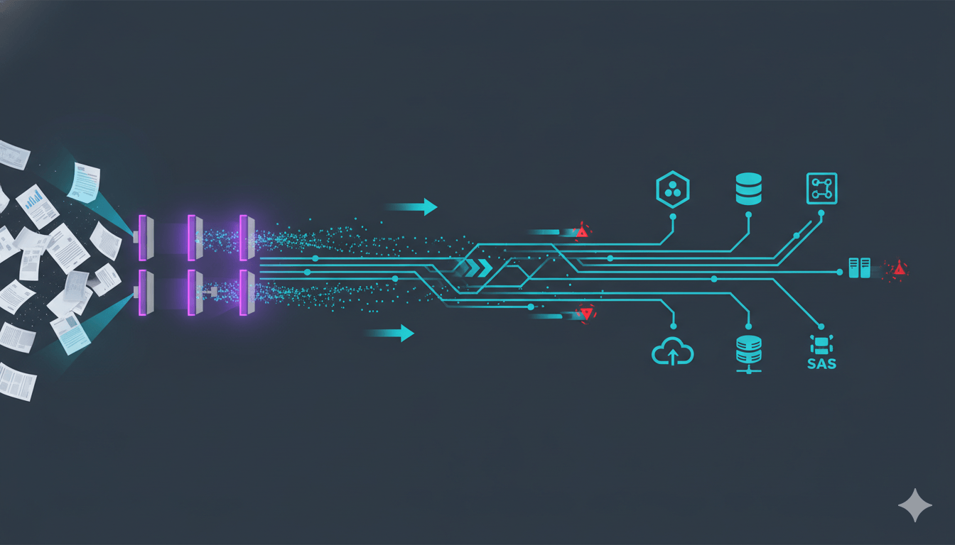 Automated pipeline system connecting enterprise systems